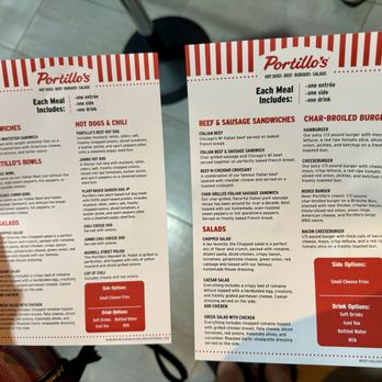 Portillos Denton Menu With Prices