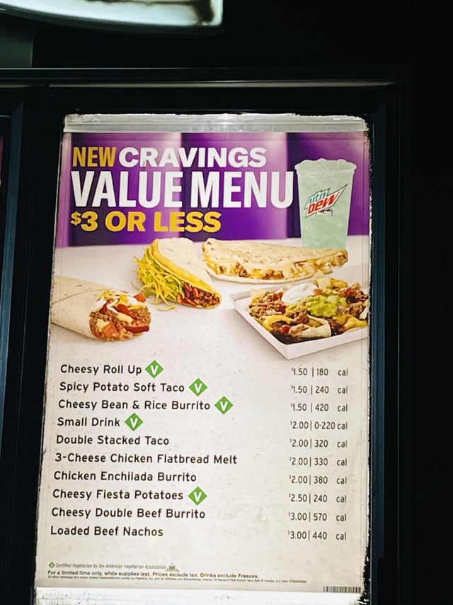 Taco Bell 2 Dollar Menu With Prices