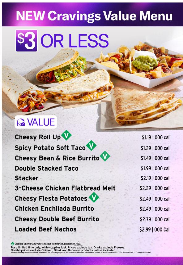 Taco Bell 2 Menu With Prices